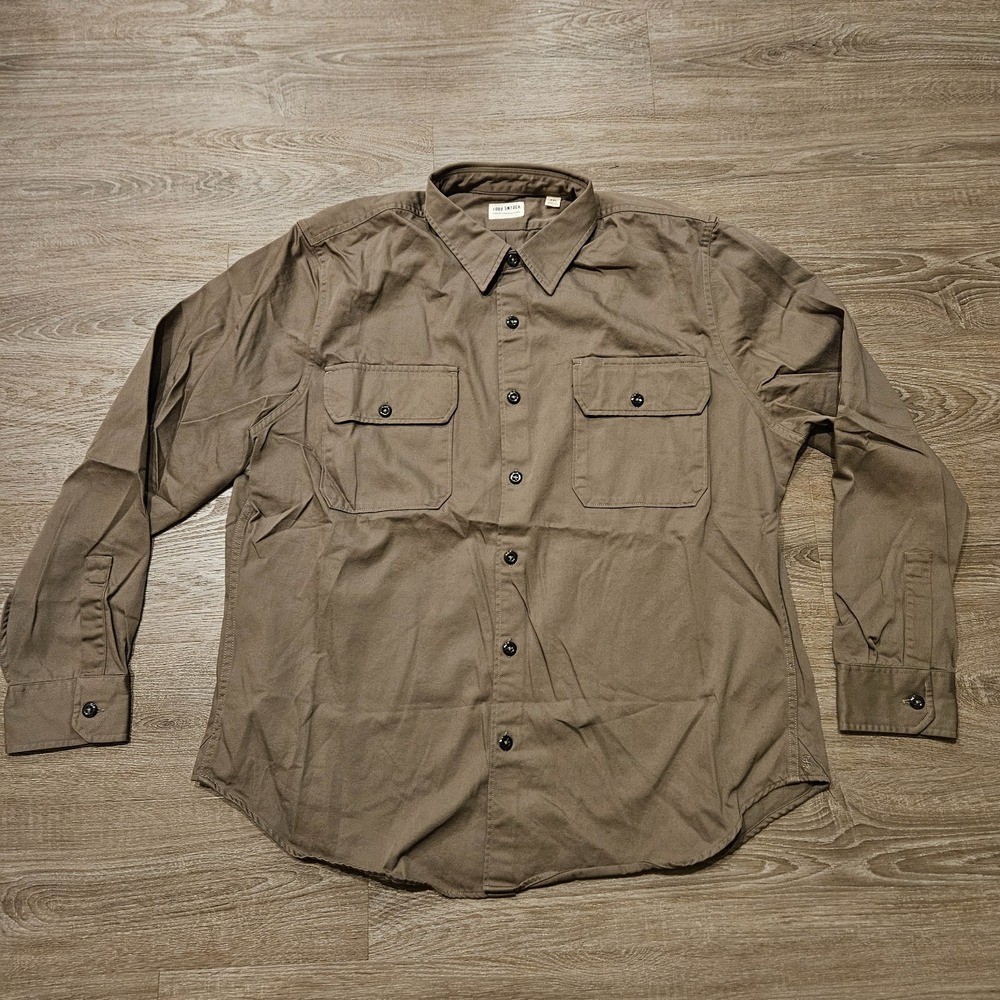 Todd Snyder Mens XXL Military Utility Shirt Brown Cotton 2 Pocket NWOT